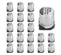 sourcing map 220uF 16V Aluminum Electrolytic Capacitors, Low Impedance Surface Mount Device Electrolytic Capacitor for TV Computer Circuit Board DIY Electronic Projects, 6.3x7.7mm, 20pcs