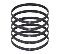 sourcing map 228mm GT-2 Timing Belt, 5pcs 6mm Width 2mm Pitch 3D Printing GT-2 Timing Belt Closed Loop Rubber, Black