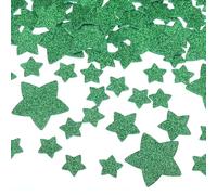 sourcing map 228Pcs Glitter Foam Stickers 3 Size Self-Adhesive Sparkly Star Shapes Glitter Stickers for Arts Craft Supplies, DIY and Decor, Green