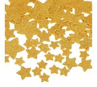 sourcing map 228Pcs Glitter Foam Stickers 3 Size Self-Adhesive Sparkly Star Shapes Glitter Stickers for Arts Craft Supplies, DIY and Decor, Gold
