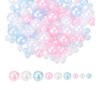 sourcing map 2292PCS Pearl Beads for Jewelry Making, 4/6/8mm Round Pearl Beads with Holes for Craft Bracelet Necklaces Vase Filler Pink, Blue, White