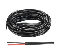 sourcing map 22AWG Electrical Wire 2 Conductors 16FT/5m Power Cable Flexible Extension Signal Signal Cable Black for LED Strips Lamps Lighting Power Supply