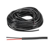 sourcing map 22AWG Electrical Wire 2 Conductors 33FT/10m Power Cable Flexible Extension Signal Signal Cable Black for LED Strips Lamps Lighting Power Supply