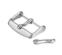 sourcing map 22mm Watch Band Replacement Buckle Stainless Steel Watch Strap Clasp Brushed PVD Buckles with 2pcs Tongue, Silver