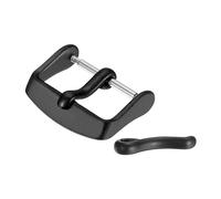 sourcing map 22mm Watch Band Replacement Buckle Stainless Steel Watch Strap Clasp Matte PVD Buckles with 2pcs Tongue, Black