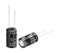 sourcing map 22uF 250V 10x17mm Electrolytic Capacitor, Radial Leads Aluminum Capacitors for TV, LCD Monitor, VCD, 5Pcs