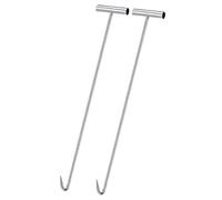 sourcing map 23inch T-Handle Meat Boning Hook, Galvanized T Hooks for Kitchen Butcher Shop Restaurant 2Pcs