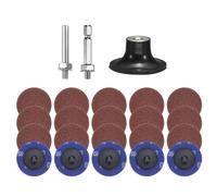 sourcing map 23pcs Quick Change Discs Set 2" Roll Lock Sanding Discs with 1/4" Shank Pad Holder 60 Grit Surface Conditioning Disc for Polish Rust Removal