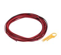 sourcing map 24 Gauge 2-Conductor Electrical Wire, Tinned Copper 25Ft/7.5M Long Red Black Flexible Extension Cord 300V Parallel Wire With Wire Stripper for LED RGB Cable, DIY Model