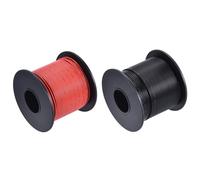 sourcing map 24 Gauge PVC Hookup Wire 60m/197ft 24AWG Flexible Electrical Wire Spool UL1007 Tinned Copper Stranded Black Red, 1.5mm Dia for Model Aircraft Electric Appliances Internal Connect