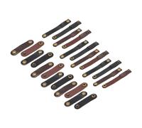 sourcing map 24 Pack Leather Cable Straps Leather Cable Ties Leather Cord Organizer Portable Black/Brown Leather Wire Straps for Earphones, Headphone