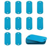 sourcing map 24 Pack Rectangle Aluminum Blank Tags 50 x 20 x 1mm Engraving Stamping Blanks Metal Blanks Label for DIY Jewelry Stamping Tools, Sky Blue
