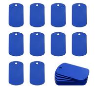 sourcing map 24 Pack Rectangle Aluminum Blank Tags 50 x 30 x 1mm Engraving Stamping Blanks Metal Blanks Label for DIY Jewelry Stamping Tools, Blue