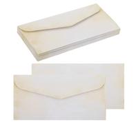 sourcing map 24 Packs Envelopes Vintage Stationery Aged Paper Textured White Stationery Old Fashion Paper for Letter Writing, Invitations, Wedding-9 x 4 Inch