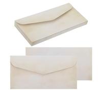 sourcing map 24 Packs Envelopes Vintage Stationery Aged Paper White Brown Gradient Stationery Old Fashion Paper for Letter Writing, Invitations, Wedding-9 x 4 Inch