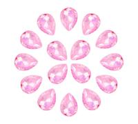 sourcing map 24 Pcs 13 x 18mm Teardrop Rhinestones Pointed Back Glass Rhinestone Crystal Beads Gems for Crafts DIY Dress Jewelry Shoes Sewing Art Embellishments, Pink