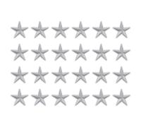 sourcing map 24 Pcs 5Star Patches Iron on Patches, Silver Sew Embroidered Patches Appliques Embellishments 1.5IN Repair Patch for DIY Garment Craft Backpack Clothes Gift Decorations