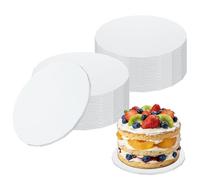 sourcing map 24 Pcs 6 Inch Cake Boards, 1/4" Thick Round Cake Drum Circle Cardboard Base for Wedding Birthdays Party Pizza Desserts Display, White
