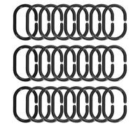 Sourcing Map 24 Pcs Black C-Shaped PP Plastic Shower Curtain Hooks, Rings for Bathroom, Shower Window, Changing Room, Dressing Room