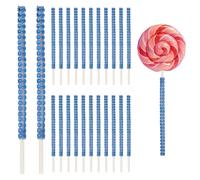 sourcing map 24 Pcs Bling Cake Lollipop Sticks, Glitter Rhinestone Lollipop Sticks Candy Apple Stick for Chocolate Fruit Dessert Table Shower, Birthday Wedding Christmas, Blue