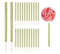 sourcing map 24 Pcs Bling Cake Lollipop Sticks, Glitter Rhinestone Lollipop Sticks Candy Apple Stick for Chocolate Fruit Dessert Table Shower, Birthday Wedding Christmas, Green