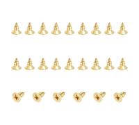 sourcing map 24 Pcs Brass Screws, M4 x 8mm Solid Phillips Flat Head Self-Tapping Wood Screw Fasteners for Woodworking Furniture Repair Photo Frame Drywall Home Appliances