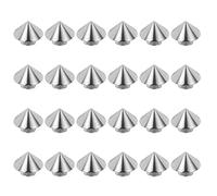 sourcing map 24 Pcs Cone Spikes and Studs Kit, 15mm Metal Spikes and Screw Back for Clothing Leather Crafts Fabric Shoes Punk Bags Leathercraft, Silver