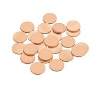 sourcing map 24 Pcs Copper Stamping Blank, 9mm Round Metal Blank Stamping Name Tags Flat Round Sheet No Hole for Laser Engraving Dog Tags Keychain Jewelry Making (Rose Gold)