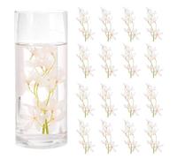 sourcing map 24 Pcs Floating Flowers Artificial Orchid Vase Fillers | for Centerpieces,Faux Flower Floating Candles for Wedding Party Dining Table Home Decoration, Champagne Gold