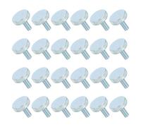 sourcing map 24 PCS M6x14mm Flat Knurled Head Thumb Screws,Solid Iron Fully Threaded Thumbscrew Bolts Fasteners for Lighting Household Appliances Electronic Equipment