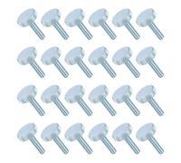 sourcing map 24 PCS M6x25mm Flat Knurled Head Thumb Screws,Solid Iron Fully Threaded Thumbscrew Bolts Fasteners for Lighting Household Appliances Electronic Equipment