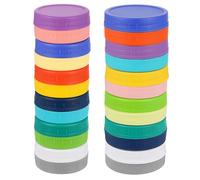 Sourcing Map 24 Pcs Mason Jar Lids, Plastic with Silicone Rings, Food Storage Caps for Mason Canning Ball Jar, 12 Regular Mouth & 12 Wide Mouth