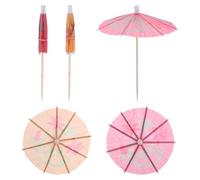 sourcing map 24 Pcs Mini Drink Umbrellas Cocktail,3.9 Inch Cocktail Picks Toothpicks Colorful Mini Paper Umbrellas for Drinks Cupcake Beach Party Decorations