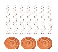 sourcing map 24 Pcs Orange Party Hanging Swirls Double Strip Hanging Decorations Foil Swirling Hanging Plastic Ceiling Streamers for Birthday Party with Hang Tag Hook