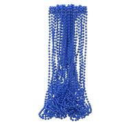 sourcing map 24 Pcs Pride Beads Necklaces, 7mm 33" Mardi Gras Carnival Rainbow Metallic Beads Necklaces, Round Bulk Party Costume Supplies for Pride Month Party Favors Decor, Blue