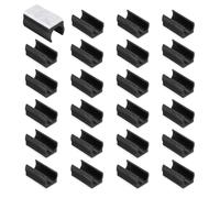 sourcing map 24 Pcs Rectangle U Shaped Chair Leg Caps with Felt Pads, Fit 19mm Dia Tubular Legs, Slide Smoothly Furniture Feet Protectors No Scratches No Noise for Hardwood Floors, Black