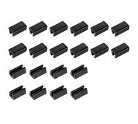 sourcing map 24 Pcs Rectangle U Shaped Chair Leg Cover, Fit 5-6mm Dia Tubular Chair Legs, Non-Slip No Noise Floor Protectors, Plastic Furniture Feet Tubing Caps, Black