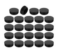 sourcing map 24 Pcs Round Plastic Plug, Black Tubing End Cap Plugs, 45mm(1.77 Inch) Furniture Leg Pipe Insert, Glide Protection for Chair, Sofa, Table, Shelf