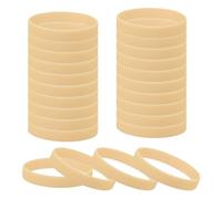 sourcing map 24 Pcs Rubber Bracelets, Unisex Silicone Bracelet Colored Elastic Sports Wristbands for Adults Teen Sports Team Games Parties Fashion Decorations, Luminous Orange