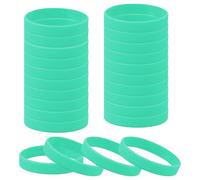 sourcing map 24 Pcs Rubber Bracelets, Unisex Silicone Bracelet Colored Elastic Sports Wristbands for Adults Teen Sports Team Games Parties Fashion Decorations, Bean Green
