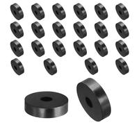 sourcing map 24 Pcs Rubber Spacers 40mm OD x 10mm ID x 10mm Height Round Anti Vibration Spacer Rubber Bushing