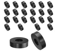 sourcing map 24 Pcs Rubber Spacers 40mm OD x 16mm ID x 10mm Height Round Anti Vibration Spacer Rubber Bushing