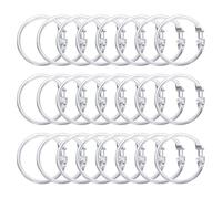Sourcing Map 24 Pcs Shower Curtain Hooks, O-Shaped Plastic Shower Curtain Rings for Bathroom, Changing Room, Dressing Room (Transparent)
