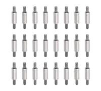 sourcing map 24 Pcs Stainless Steel Double Ended Stud Nut, M3x6+12+6mm Male to Male Double End Threaded Stud for Hex Head Double End Studs Rods Right Left Hand Thread Screws