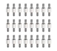 sourcing map 24 Pcs Stainless Steel Double Ended Stud Nut, M3x6+6+6mm Male to Male Double End Threaded Stud for Hex Head Double End Studs Rods Right Left Hand Thread Screws