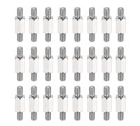 sourcing map 24 Pcs Stainless Steel Double Ended Stud Nut, M4x6+10+6mm Male to Male Double End Threaded Stud for Hex Head Double End Studs Rods Right Left Hand Thread Screws