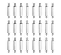 sourcing map 24 Pcs Stainless Steel Double Ended Stud Nut, M4x6+20+6mm Male to Male Double End Threaded Stud for Hex Head Double End Studs Rods Right Left Hand Thread Screws