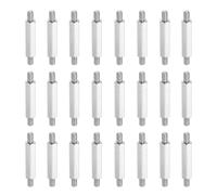 sourcing map 24 Pcs Stainless Steel Double Ended Stud Nut, M4x6+25+6mm Male to Male Double End Threaded Stud for Hex Head Double End Studs Rods Right Left Hand Thread Screws
