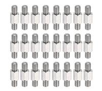 sourcing map 24 Pcs Stainless Steel Double Ended Stud Nut, M5x6+8+6mm Male to Male Double End Threaded Stud for Hex Head Double End Studs Rods Right Left Hand Thread Screws
