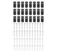 sourcing map 24 Pcs Standoff Screws, 1/2" x 0.8" Stainless Steel Advertising Screws Wall Standoff Mounts Hardware for Acrylic Picture Frame Glass Signs Hanging, Black